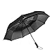 VANWALK Travel Umbrella - Windproof Compact Umbrella with Double Canopy Construction - Auto Open&Close,Sturdy, Portable and Lightweight + (Black, 45inch)