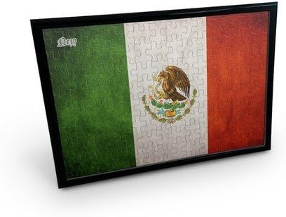 NEZY Mexico Vintage Flag 120 Pieces Jigsaw Puzzle with Table Photo Picture Home Decor Frame (11.4" x 7.9")