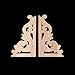 BloomingJS 1Pair Wood Carved Corner Onlay Applique Frame Decor Furniture Craft Unpainted