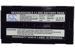 2000mAh Replacement Battery for Hitachi VLH100L, VM645LA, VM-645LA, VM835LA, VM945LA, VM-945LA, VM955LAVMD865 fit Part No. M-