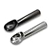 Nonstick Anti-Freeze Ice Cream Scoop, SourceTon 2 Pack of 1.5 Oz Aluminum Ice Cream Spoon, Ice Cream Dipper Black + White