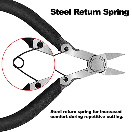 BOENFU Sprue Cutters for Plastic Model Micro Flush Cutters 5in