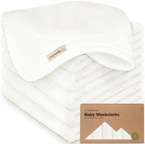 KeaBabies 6-Pack Organic Baby Washcloths Soft Viscose from