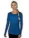 Woolx Womens Remi Lightweight & Breathable Merino Wool Long Sleeve Tee, Horizon Blue, Medium