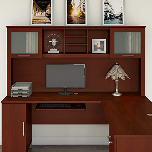 Bush Furniture Somerset 72W Hutch for L Shaped Desk in Hansen Cherry - Thumbnail 2
