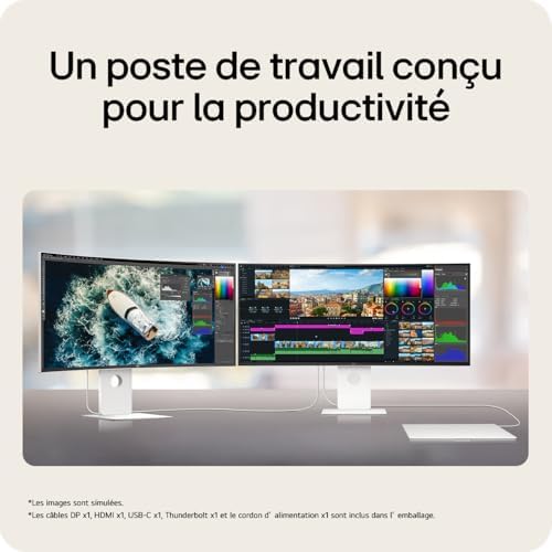 UltraWide™ 40U990A-W.AEU Ecran PC Ultra Large 40" - Dalle IPS résolution WUHD (5120x2160), 5ms GtG 120Hz, DisplayHDR™600, DCI-P3 99% (CIE1976), FreeSync Premium