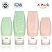 HOMIEHOME Silicone Travel Bottles Set (4 Pack) TSA Approved Portable Leak-Proof Travel Accessories