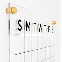 Acrylic Calendar Dry Erase Calendar for Wall, Clear Acrylic Monthly Wall Mounted Calendar