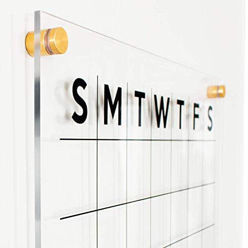 Acrylic Calendar Dry Erase Calendar for Wall, Clear Acrylic