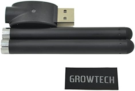 Growtech Two Black batteries 510 thread and One Charger-With Metal Carry Case