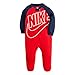 NIKE Baby Sportswear Graphic Footed Coverall, University Red/Obsidian, 0/3M