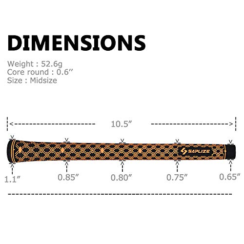 Jaya Golf Grips with Tape, Golf Club Grips, Mid Size, Orange, Set of 13 Grips, 2019 New Golf Grips Kit