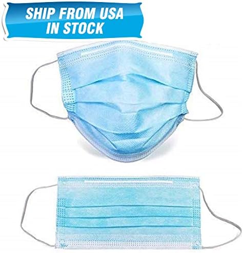 50 PCS 3-Layer Disposable Face Masks for Children and Adults-Ideal, Medical Mouth Mask Protective for Pet Allergens, Dusty Environments, Hospitals and Other Environments