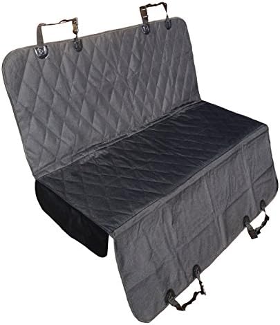 HuskyPetProducts Waterproof Polyester Car Truck and SUV Rear Bench Seat Cover Hammock for Pets (Black, Large)