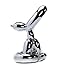 Balloon Bunny Statue 10 In. Silver Metallic Finish Balloon Animal Art sculpture figurine 5.5