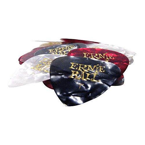 Ernie Ball Thin Cellulose-Plektren, farblich sortiert, Beutel mit 24 Stueck