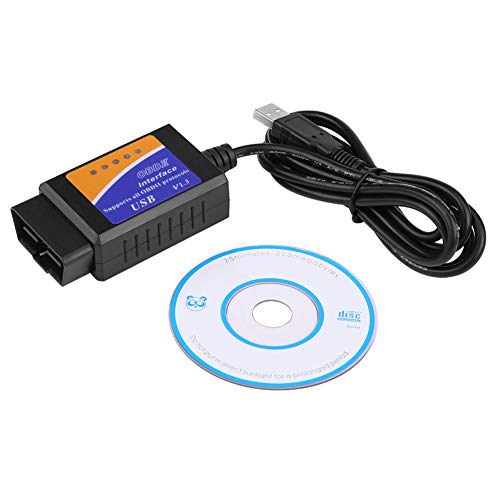EVGATSAUTO OBD2 Code Reader Scanner, Auto Diagnostic Scanner Tool OBDII Adapter for Check Engine Light, Car USB Connector V1.5 OBD2 Diagnostic Cable Interface Scanner