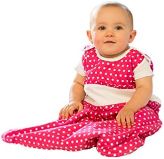 100% Cotton Pink Polka Dot Toddler Sleeping Bag - 1 TOG - Large (18-36 Months)