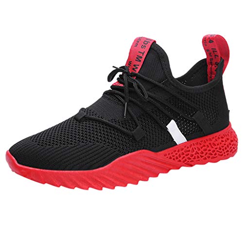 Men's Leisure Lace up Mesh Breathable Athletic Tennis Sneakers Casual Slip-on Running Walking Gym Outdoor Sport Shoes Red - Thumbnail 5