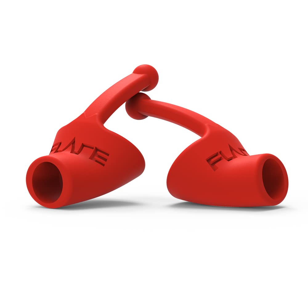 Flare Calmer Kids Earplugs for Noise Sensitivity | Reusable Silicone Ear Plugs for Kids | No Noise Reduction or Muffling | Comfortable Daily Wear | Red