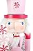 Needzo Pink Nutcracker Christmas Figure with Peppermint Hat, 14 Inch