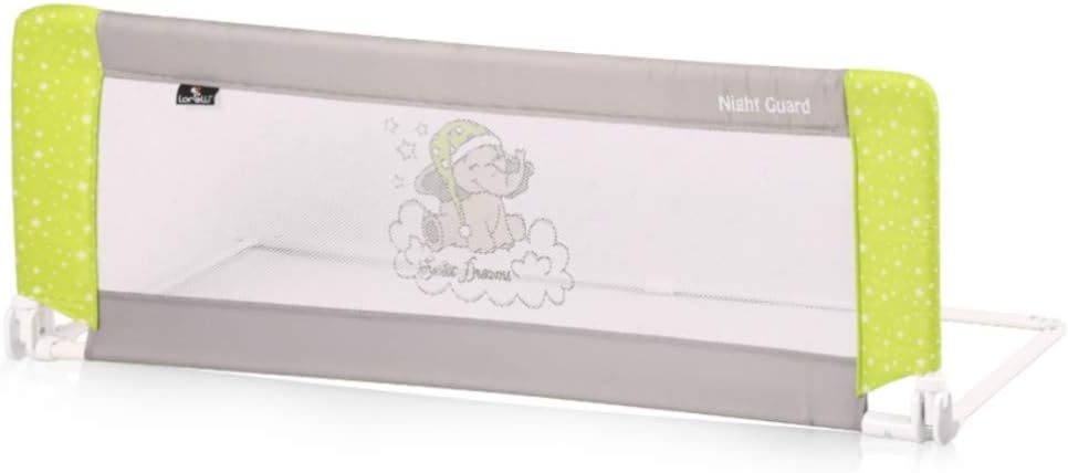 Bed Guard Folding Child Toddler Bed Rail Safety Protection Guard 2 Designs (Green & Grey Elephants)