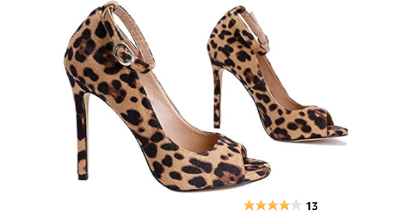 leopard peep toe pumps