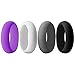 Aven Womens Silicone Wedding Ring - 4 Rings Pack - 5.5mm Wide(2mm Thick)-Purple, Grey, Black, White(6)