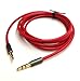 Red 3ft Gold Plated Design 3.5mm Male to 2.5mm Male Car Auxiliary Audio Cable Cord Headphone Connect Cable for Apple, Android Smartphone, Tablet and MP3 Player