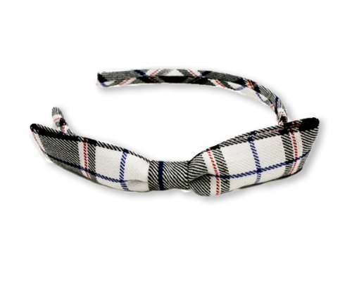 plaid headband with bow