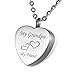 HOUSWEETY "My Grandpa+My Friend" Stainless Steel Waterproof Unisex Memorial Urn Jewelry high:25mm(1")(Non-engraving)