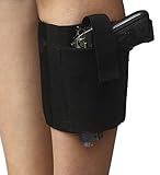 TAKIYA Women's Velcro Closures Holster Concealment Ankle Gun Holster (Black-15