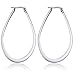 Besteel Stainless Steel Womens Teardrop Hoop Earrings for Women 50MM