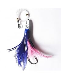 Krazywolf   Señuelos de pesca de bala para pesca en mar afuera, con plumas de agua salada, totalmente rígidos, juego de 4 colores, 5.9 in