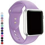 a8Miss Apple Watch Band, Silicone Replacement Iwatch Bands Series 1, Series 2,Series 3 (42mm M/L,  Lavender)