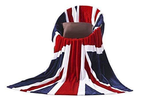 Union Jack Flag Throw Blanket Luxury Nursery Bedding Coral Fleece Blanket Great British Flag Chair Cabin Sofa Couch Warm Bed Wrap Cozy Plush Travel Bedspread Cover