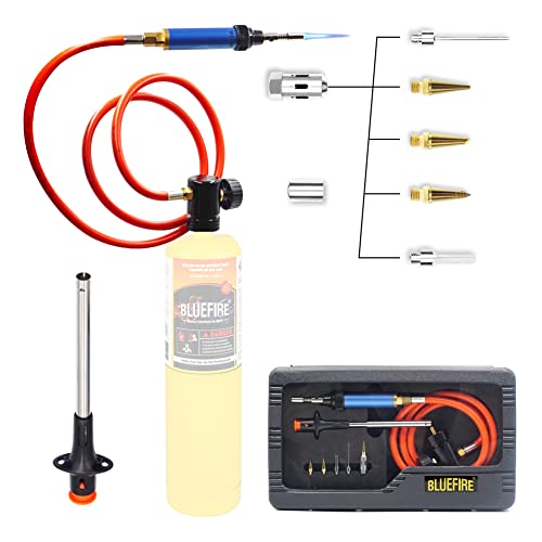 BLUEFIRE 3' Hose MAPP Gas Soldering Mini Pen Torch Full Kit Multi