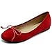 Ollio Women's Shoe Faux Suede Ribbon Ballet Flat