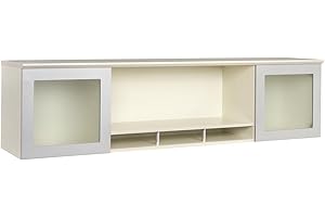 Safco Mayline MNH72TSS Medina Hutch Cabinet with Glass Doors, 72"W, Textured Sea Salt Laminate