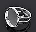 Rockin Beads Brand, Silver Plated 16.7mm Bezel Cup Ring Settings Adjustable Us 6.75 or Larger (Fit 16mm Cabochon), Sold Per Pack of 20