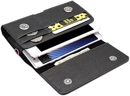 Iphone 7 Plus Case Holster Leather Horizontal Hip For Iphone 6 6S Plus Galaxy S7 Edge 5.5inch to 6.0inch Magnet Running Pouches Clip Belt Black