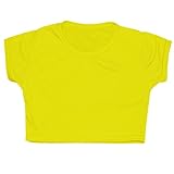 New Tween Kids Girls Neon Fluorescent Plain Short Sleeves Crop Belly Tops Dance Wear Gymnastic Fancy Dress AGE: 5 -13 YEARS