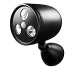 ORA LED Wireless Motion Sensor Battery Powered Spotlight With 450 Lumens, Weatherproof Design and Triple LED Bulbs (Black)