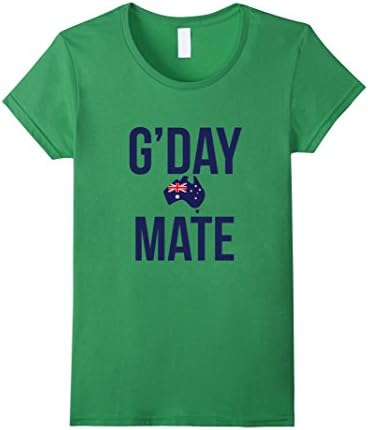 Women's G'Day Mate Tee Down Under Australia T-Shirt - Aussie Tee Medium Grass