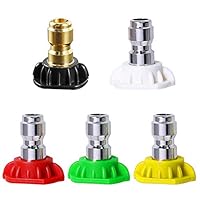 Jansamn 5-Pack Power Washer Nozzle Tips Multiple Degrees Pressure Washer Nozzles 1/4 Quick Connect Up to 4,500 PSI 2.5 GPM