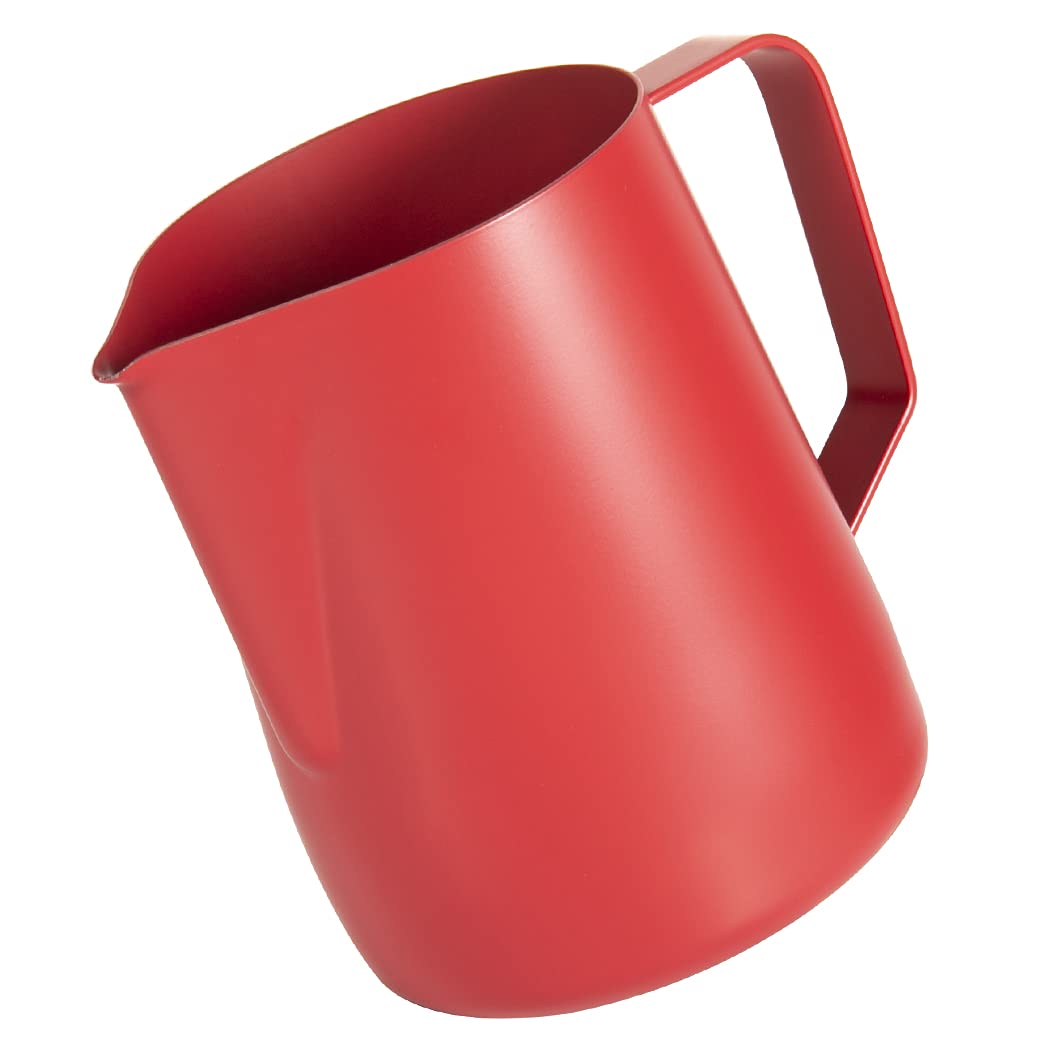 Dianoo Milk Frothing Pitcher, 600 ML (20 OZ), Red, Stainless Steel, Coffee Jug, Latte Art Cup