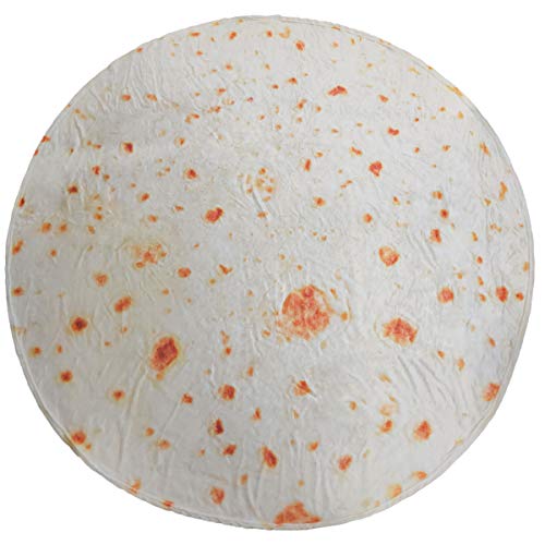 mermaker Burritos Tortilla Blanket, Soft Giant Food Blanket, Round Throw Blanket for Home Couch Decoration (71 Diameter)