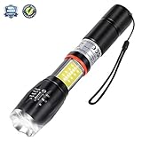 LED Tactical Flashlight COB Lantern 2 in 1 with Magnetic Base, LSIKA-Z Powerful Pro LED Torch Ultra Bright High Lumens with 5 Modes Ideal for Camping, Hiking, Workshop, Outdoor, Emergency