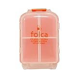 Folca Compact Pill Case, Orange - 8 Compartments