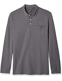 Camisa polo de manga larga de Jaspe sólido, grande y alta, flexible, para hombres, de Van Heusen